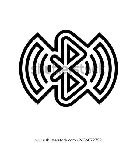 wireless enabled line icon vector. wireless enabled sign. isolated contour symbol black illustration