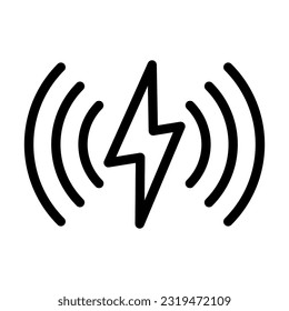 Wireless Energy Vector Thick Line Icon For Personal And Commercial Use.
