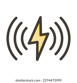 Wireless Energy Vector Thick Line Filled Colors Icon For Personal And Commercial Use.
