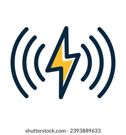 Wireless Energy Vector Thick Line Filled Dark Colors Icons For Personal And Commercial Use.
