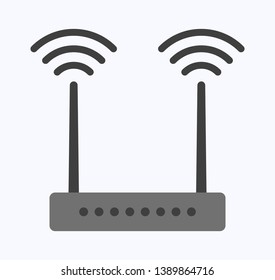Wireless ethernet modem router, business concept vector illustration