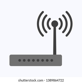 Wireless ethernet modem router, business concept vector illustration