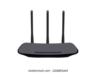 Wireless ethernet modem router sign, Vector illustration. Isolated on white.