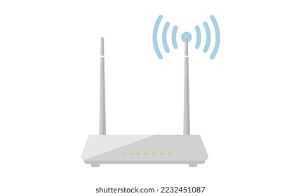 Wireless ethernet modem router sign, Vector illustration. Isolated on white.