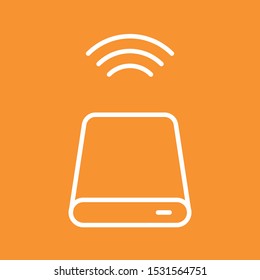 Wireless external hard drive, stock vector illustration, EPS10.