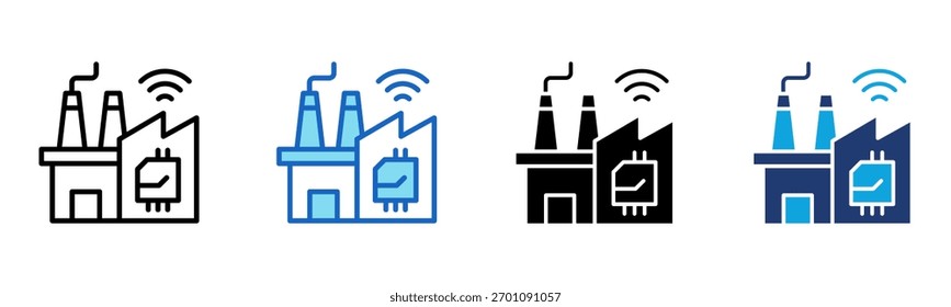Wireless Factory icon Multi Style Vector Illustration