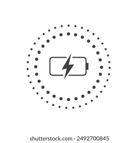 Icono inalámbrico de carga rápida. Carga de energía de la batería. Ilustración vectorial.
