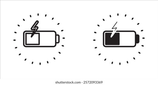 Wireless fast charging icon set. Charging Battery Energy. Vector illustration.
