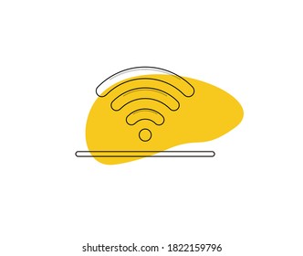 Wireless Fidelity Flat Icon on white background in vector illustration