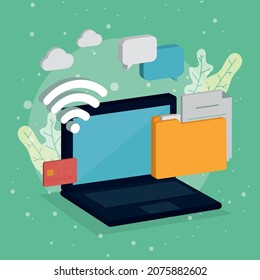 afiche de fidelidad inalámbrica con artículos
