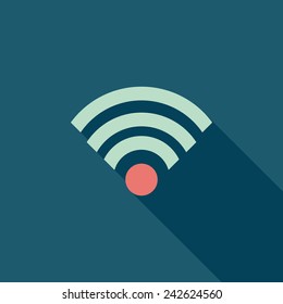 wireless flat icon with long shadow,eps10