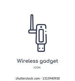 wireless gadget icon from technology outline collection. Thin line wireless gadget icon isolated on white background.