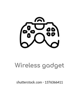 wireless gadget vector line icon. Simple element illustration. wireless gadget outline icon from technology concept. Can be used for web and mobile