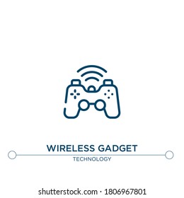 wireless gadget vector line icon. Simple element illustration. wireless gadget outline icon from technology concept. Can be used for web and mobile
