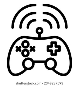 Wireless game controller line icon. Joypad vector illustration isolated on white. Game console outline style designed for and app. Eps 10.