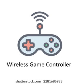 Wireless Game Controller  Vector   Fill outline Icons. Simple stock illustration stock