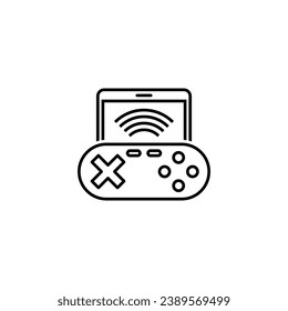 Wireless game joystick vector isolated icon.