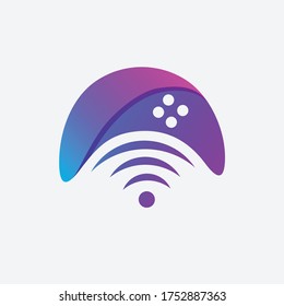 wireless game pad app esport vector logo template