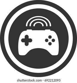 Wireless gamepad icon, circle sign design