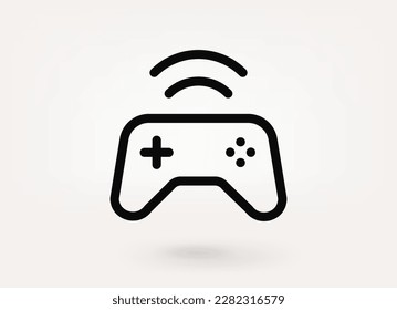 Ilustración inalámbrica de gamepad. icono lineal vectorial