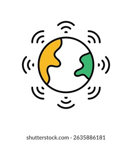 Wireless Globe Icon vector stock illustration
