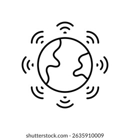Ilustração de estoque de vetor de ícone de globo sem fio