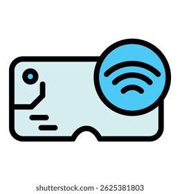 Wireless goggles icon. Outline Wireless goggles vector icon for web design isolated on white background color flat