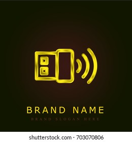Wireless golden metallic logo
