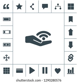 Wireless and hand flat design illustration. Simple vector icon.