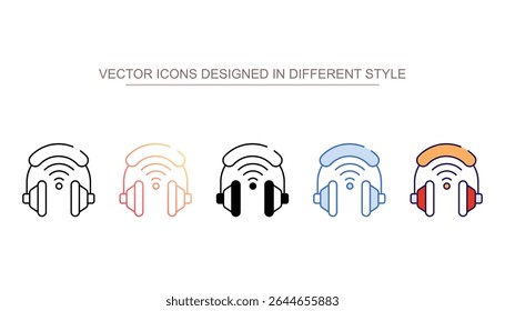 Diseño de icono de manos libres inalámbricas con fondo blanco ilustración de stock