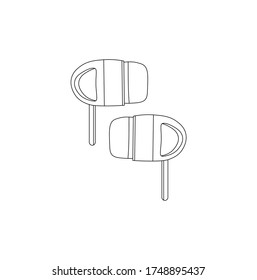 Wireless headphone.  Accessory for tablet, laptop, phone. Vector isolated illustration with headphones in the flat style. Headphones for listening to music. Design of websites, ads. Cartoon style.