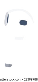 Wireless headphone flat icon Remote work