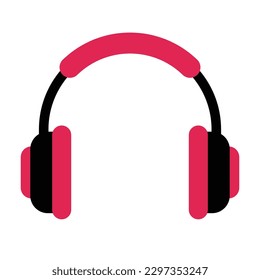 wireless headphone flat vector illustration logo icon clipart