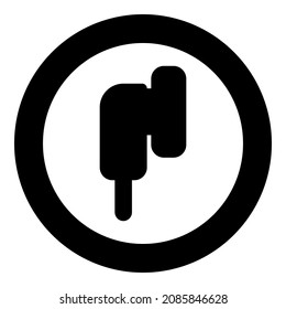 Wireless headphone icon in circle round black color vector illustration image solid outline style simple