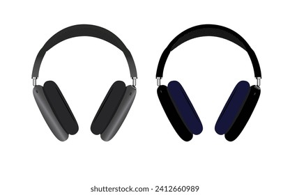 Wireless headphone illustration. Headphone logo or icon. Vector art. Sticker design.
