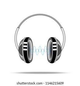 Wireless headphone isolated on white background vector illustration