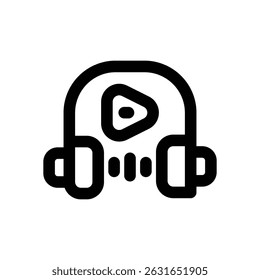 wireless headphone line icon. Clean and minimalist vector icon for websites, mobile apps, presentations, and logos. Fully scalable and customizable for any project.