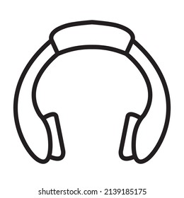 Wireless headphone outline icon. Music sound device thin line.Isolated on white background. Line art vector illustration.