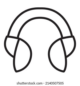 Wireless headphone outline icon. solated on white background.Line art vector illustration. Music sound device thin line.