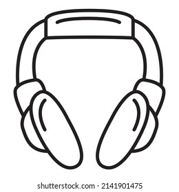 Icono de contorno de auriculares inalámbricos. se utiliza en fondo blanco.Ilustración de vector de arte de línea. Línea delgada del dispositivo de sonido musical.