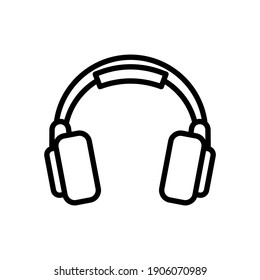 Wireless headphone outline icon, Vector and Illustration.
