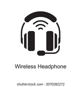 Wireless Headphone Trendy Symbol einzeln auf weißem und leerem Hintergrund für Ihr Design