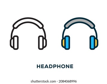 Logo del vector de auriculares inalámbricos Ilustración Color mínimo del pictograma Icono de contorno de línea plana