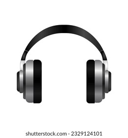 Wireless headphones in 3d style. Vector illustration isolated on white background