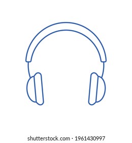 Wireless headphones cartoon line vector icon isolated