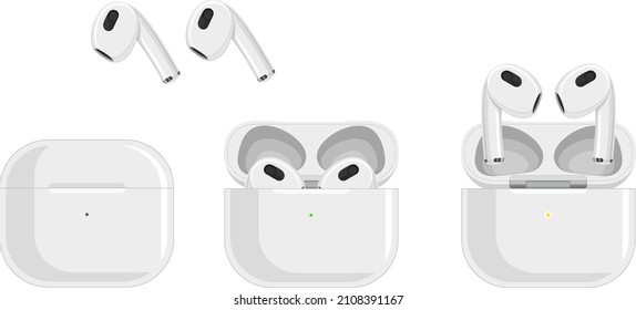 wireless headphones and case. different angles
