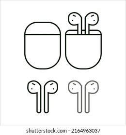 wireless headphones with case vector, illustration