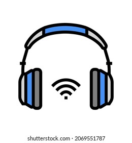vector de icono de color de auriculares inalámbricos. señal de audífonos inalámbricos. ilustración de símbolo aislado