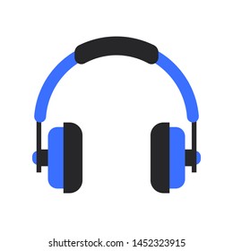 wireless headphones flat illustration on white background