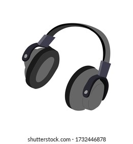 Auriculares inalámbricos. Ilustración plana. Vector